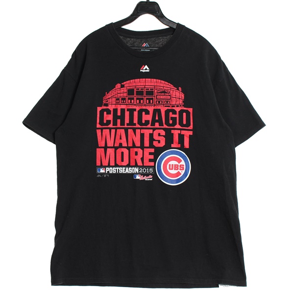 MAJESTIC 시카고 프린팅 박시핏 반팔 티셔츠